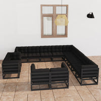 vidaXL 13 pcs conjunto lounge de jardim pinho maciço