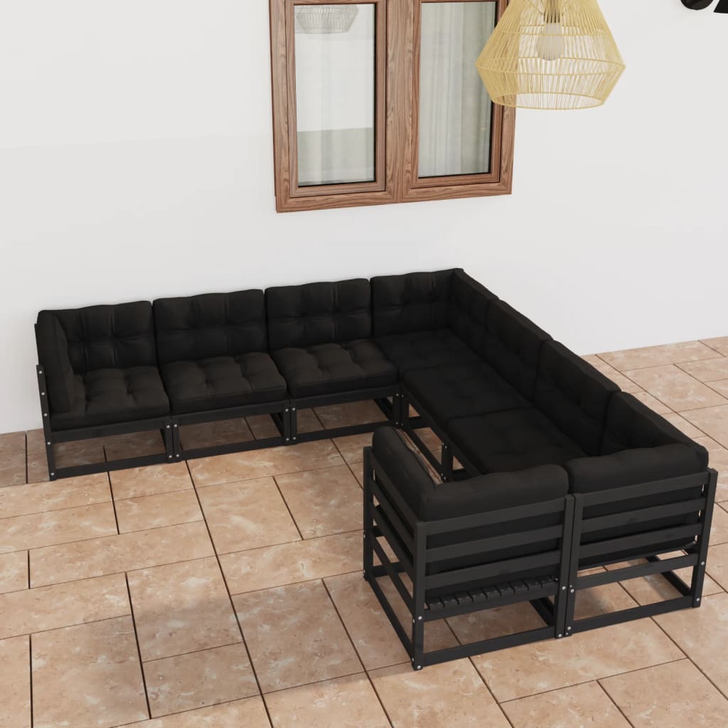vidaXL 8 pcs conjunto lounge de jardim pinho maciço