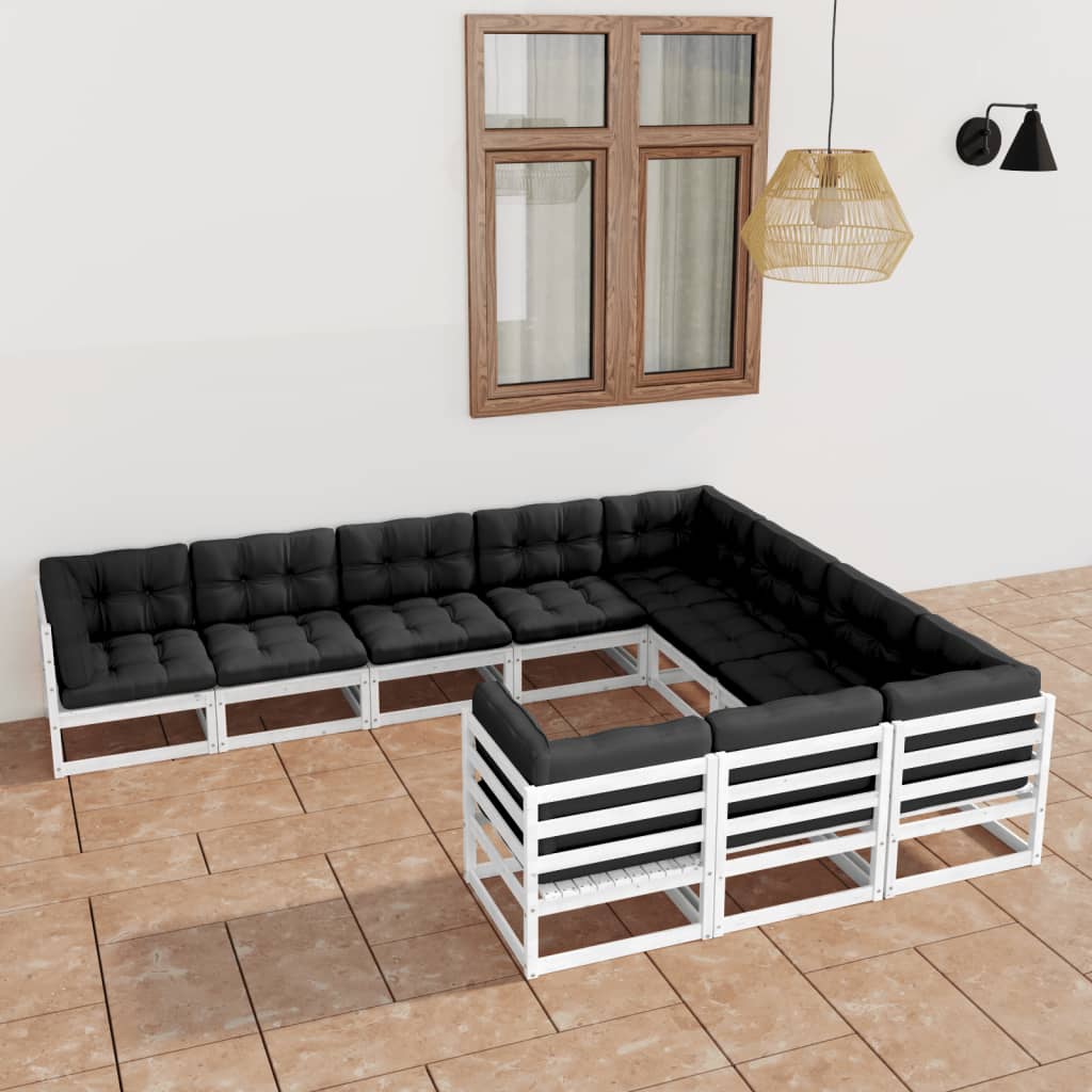 vidaXL 10 pcs conjunto lounge de jardim pinho maciço