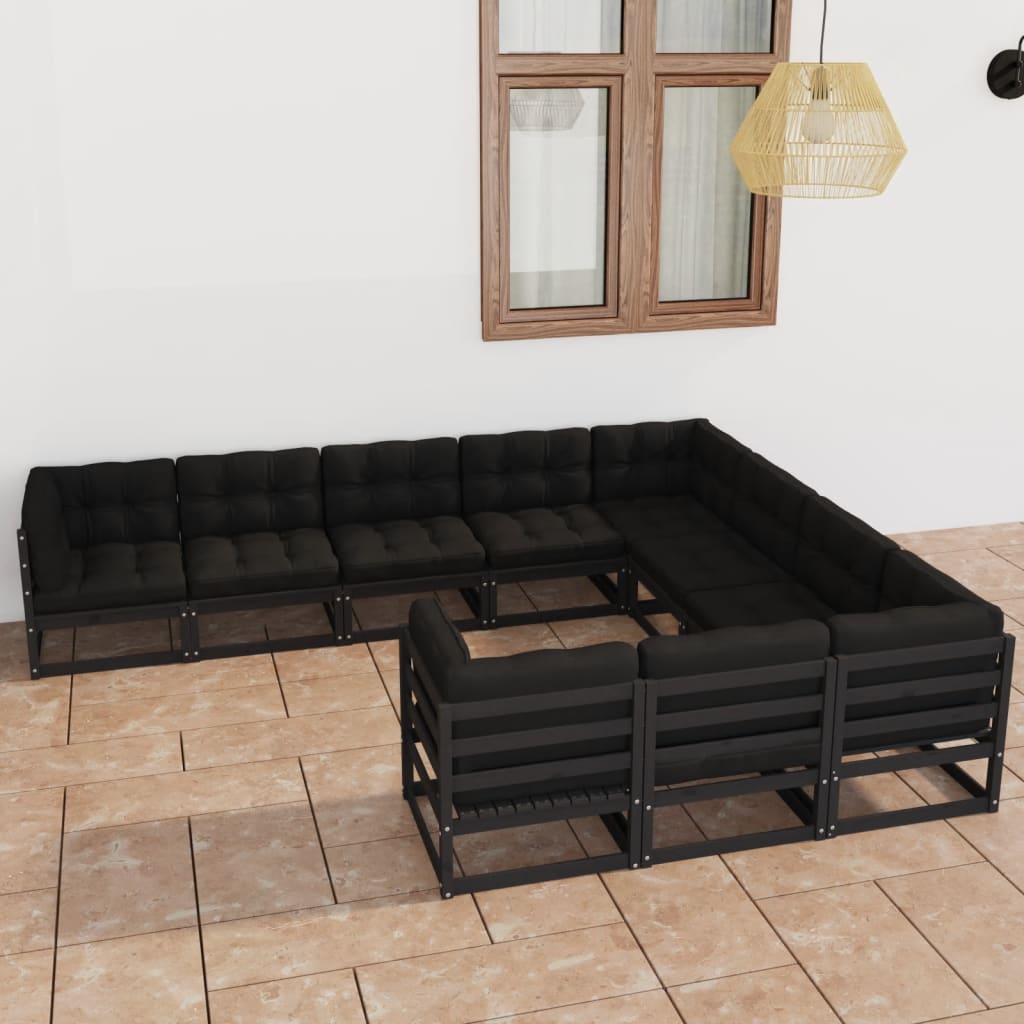 vidaXL 10 pcs conjunto lounge de jardim pinho maciço