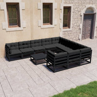 vidaXL 11 pcs conjunto lounge de jardim pinho maciço