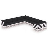 vidaXL 10 pcs conjunto lounge de jardim pinho maciço