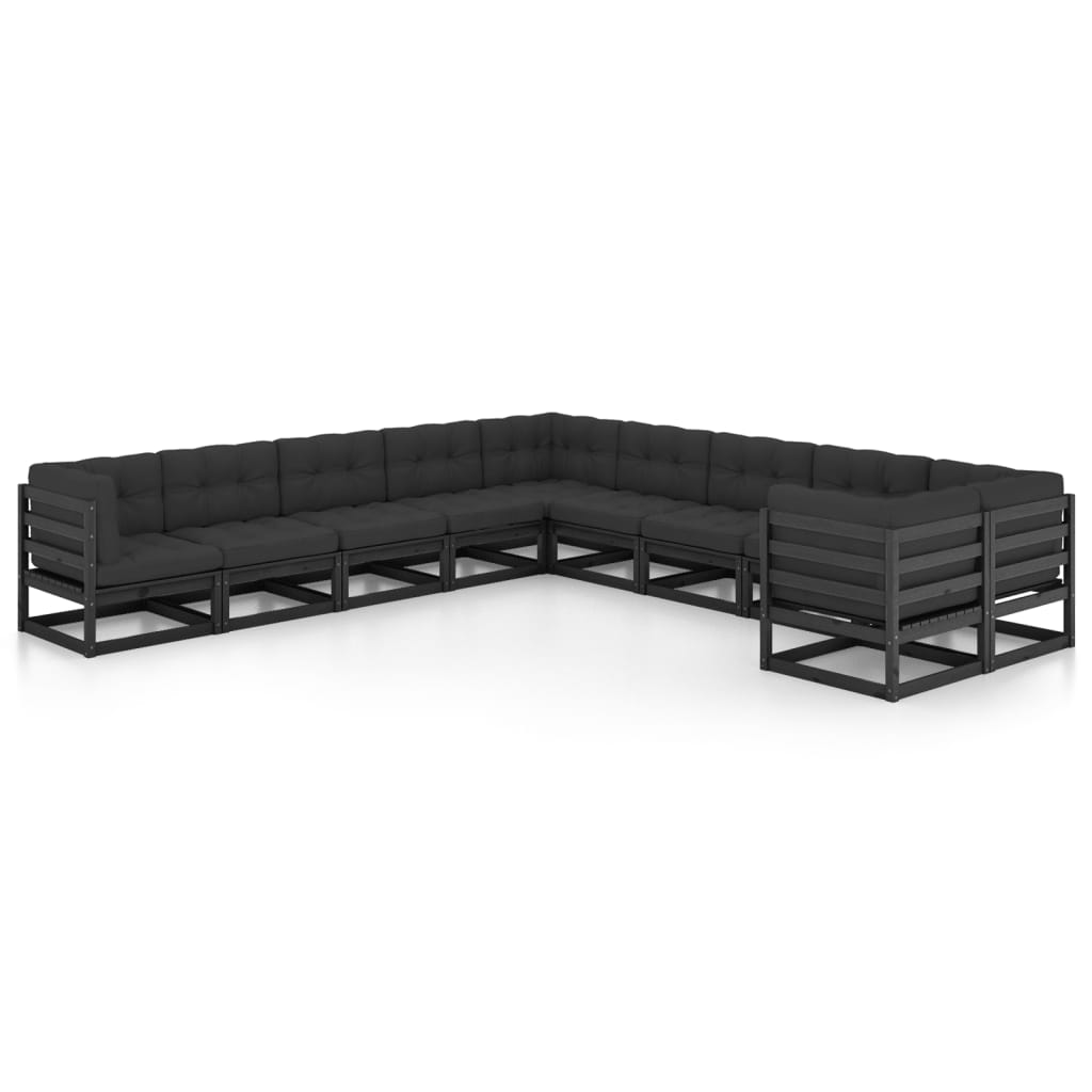 vidaXL 10 pcs conjunto lounge de jardim pinho maciço