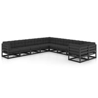 vidaXL 10 pcs conjunto lounge de jardim pinho maciço