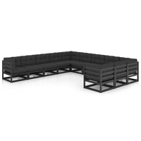 vidaXL 11 pcs conjunto lounge de jardim pinho maciço