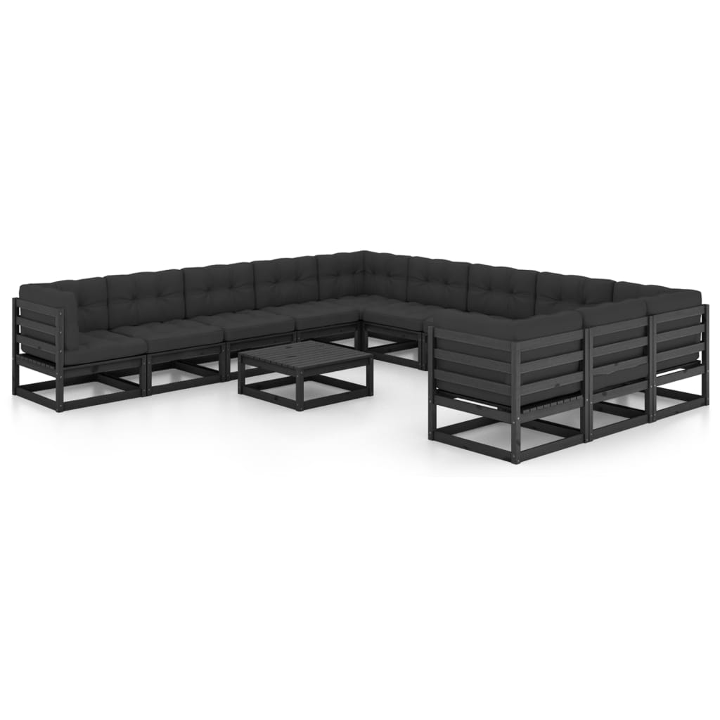 vidaXL 12 pcs conjunto lounge de jardim pinho maciço