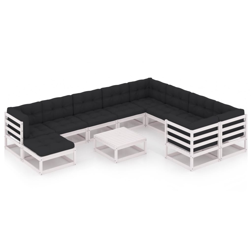 vidaXL 11 pcs conjunto lounge de jardim pinho maciço