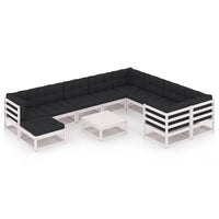 vidaXL 11 pcs conjunto lounge de jardim pinho maciço