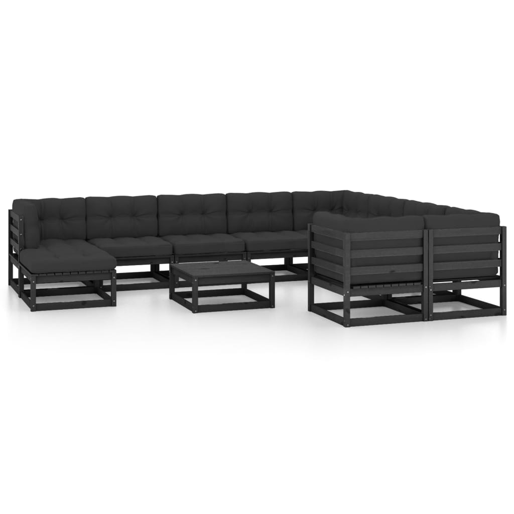 vidaXL 11 pcs conjunto lounge de jardim pinho maciço