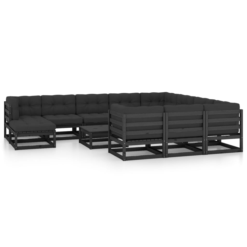 vidaXL 12 pcs conjunto lounge de jardim pinho maciço