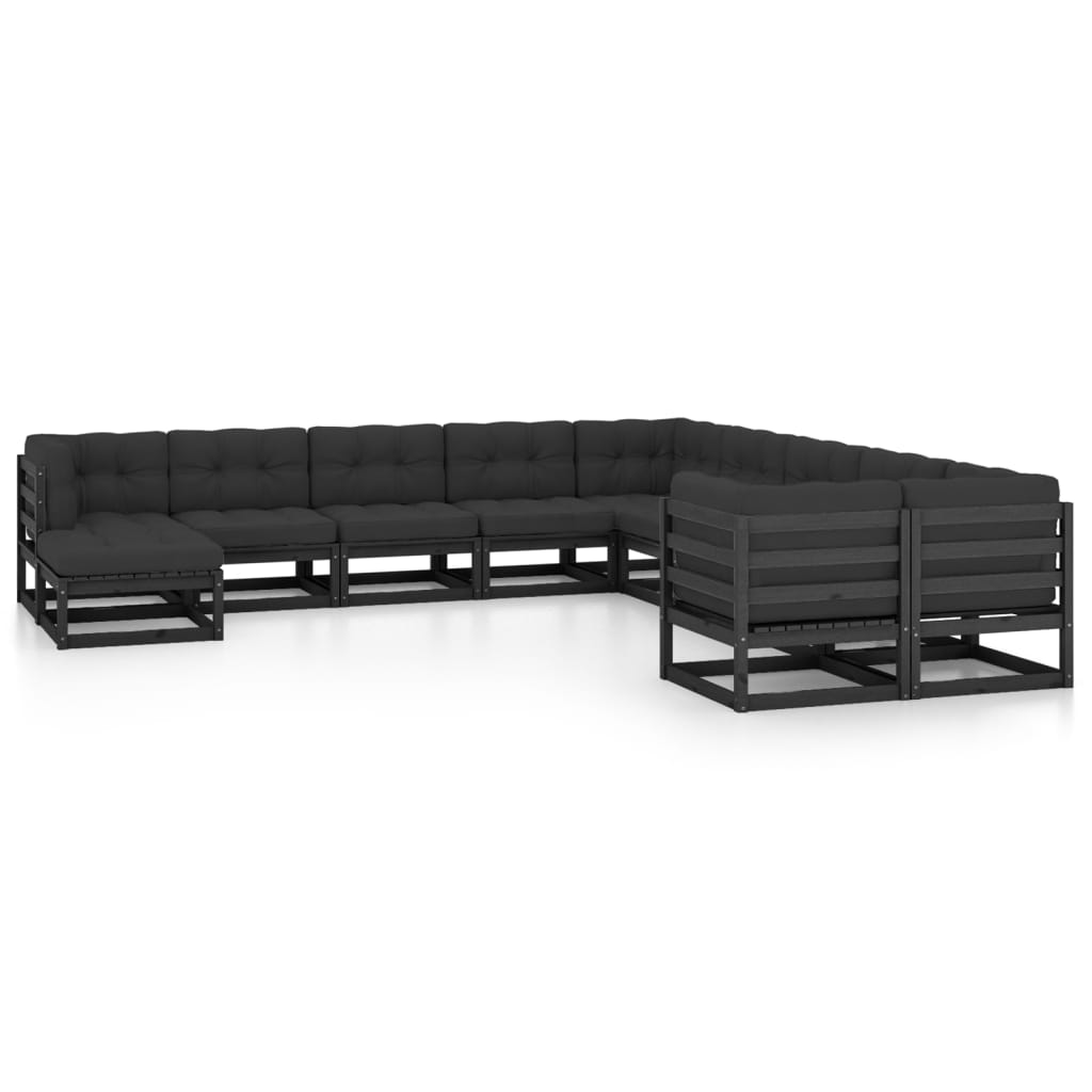 vidaXL 11 pcs conjunto lounge de jardim pinho maciço