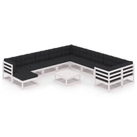 vidaXL 12 pcs conjunto lounge de jardim pinho maciço