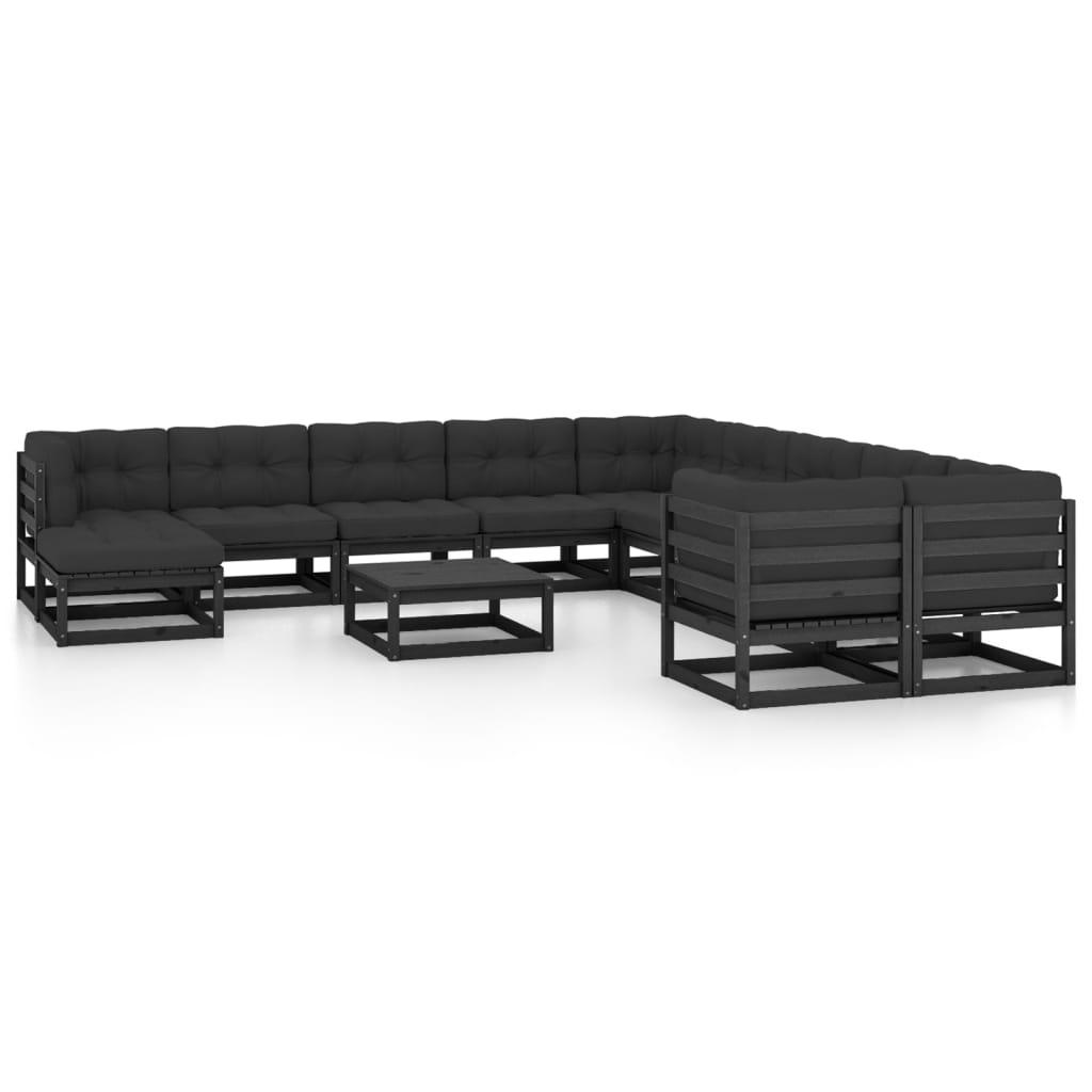 vidaXL 12 pcs conjunto lounge de jardim pinho maciço