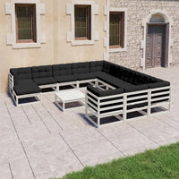 vidaXL 13 pcs conjunto lounge de jardim pinho maciço