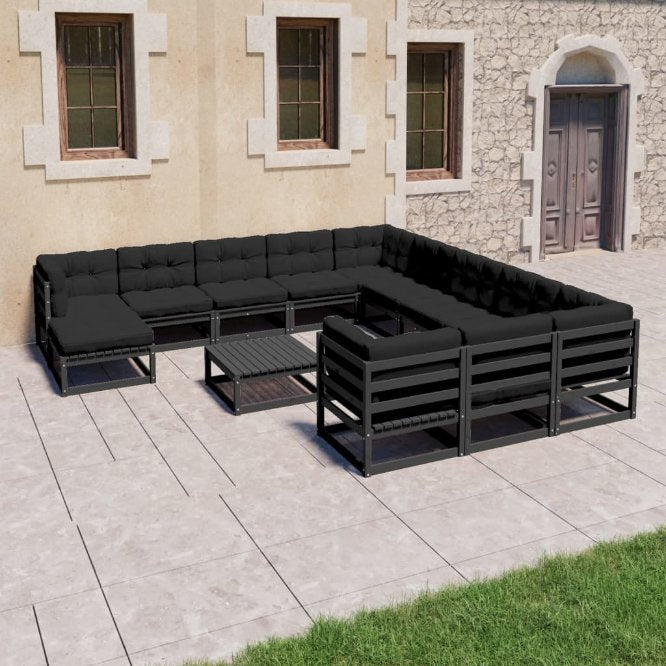 vidaXL 13 pcs conjunto lounge de jardim pinho maciço