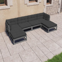 vidaXL 6 pcs conjunto lounge de jardim pinho maciço