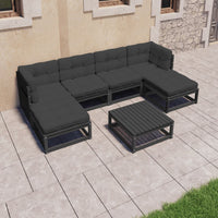 vidaXL 7 pcs conjunto lounge de jardim pinho maciço