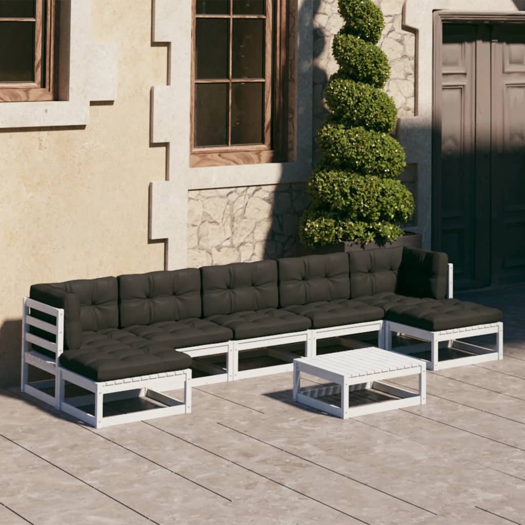 vidaXL 8 pcs conjunto lounge de jardim pinho maciço