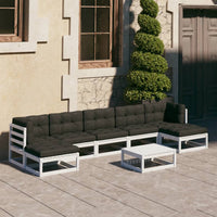 vidaXL 8 pcs conjunto lounge de jardim pinho maciço