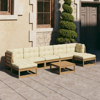 vidaXL 8 pcs conjunto lounge de jardim pinho maciço