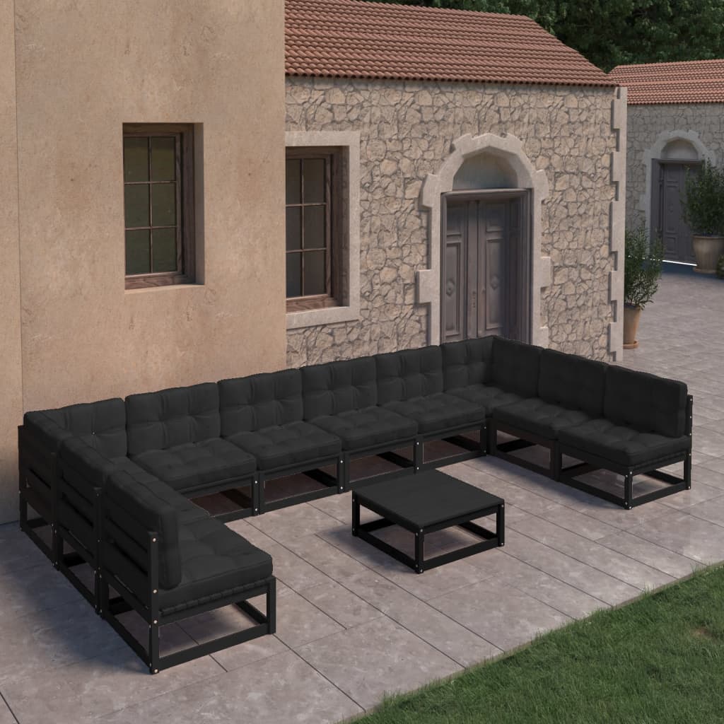 vidaXL 11 pcs conjunto lounge de jardim pinho maciço