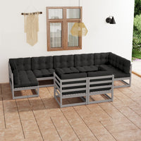 vidaXL 9 pcs conjunto lounge de jardim pinho maciço