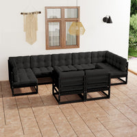 vidaXL 9 pcs conjunto lounge de jardim pinho maciço