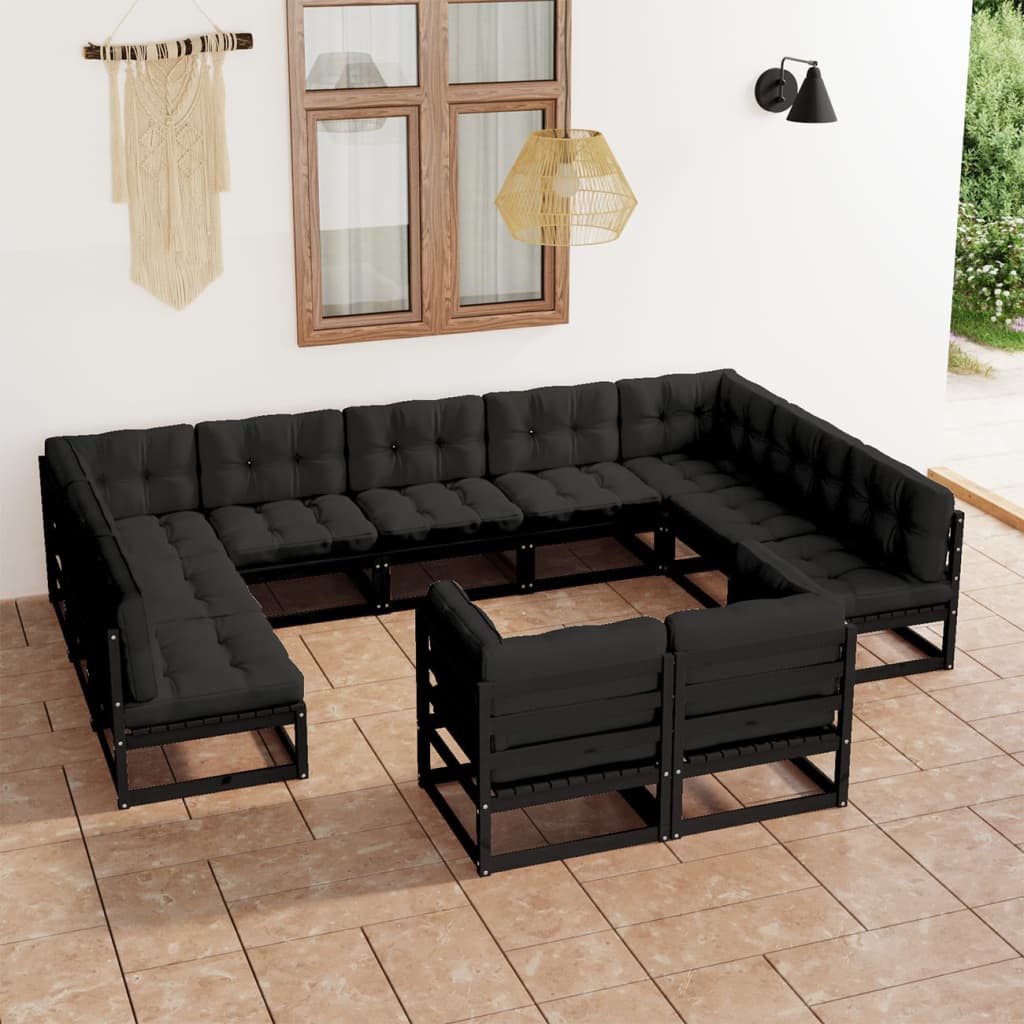 vidaXL 11 pcs conjunto lounge de jardim pinho maciço