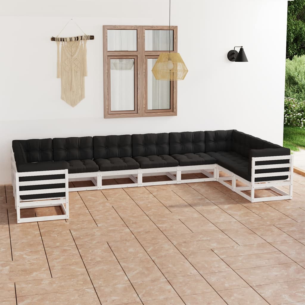 vidaXL 10 pcs conjunto lounge de jardim pinho maciço
