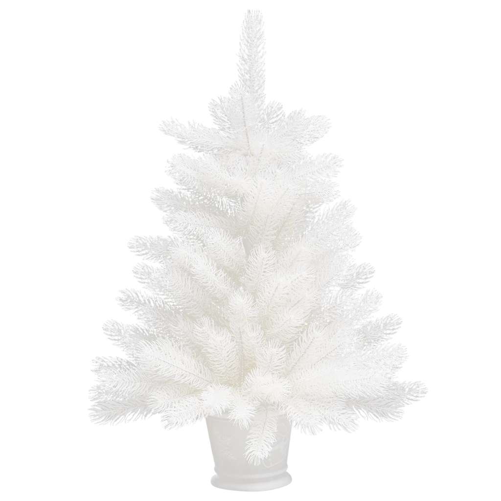 vidaXL Árvore Natal artificial pré-iluminada c/ bolas branco