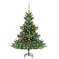 vidaXL Árvore Natal artificial LEDs/bolas 150cm abeto caucasiano verde