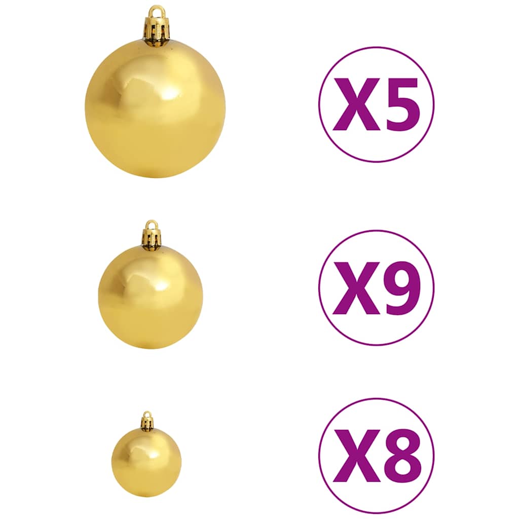 vidaXL Árvore Natal artificial LEDs/bolas 150cm abeto caucasiano verde