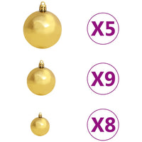 vidaXL Árvore Natal artificial LEDs/bolas 150cm abeto caucasiano verde