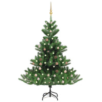 vidaXL Árvore Natal artificial LEDs/bolas 150cm abeto caucasiano verde