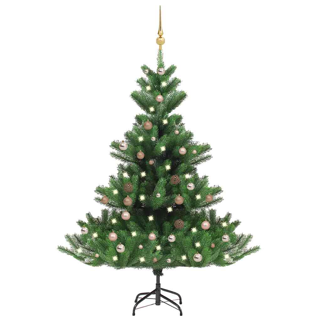 vidaXL Árvore Natal artificial LEDs/bolas 150cm abeto caucasiano verde