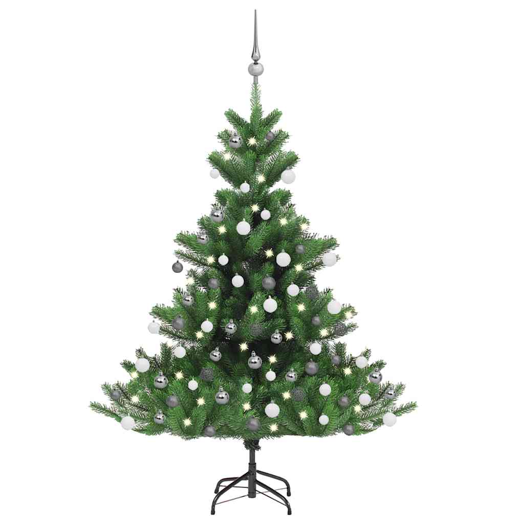 vidaXL Árvore Natal artificial LEDs/bolas 150cm abeto caucasiano verde