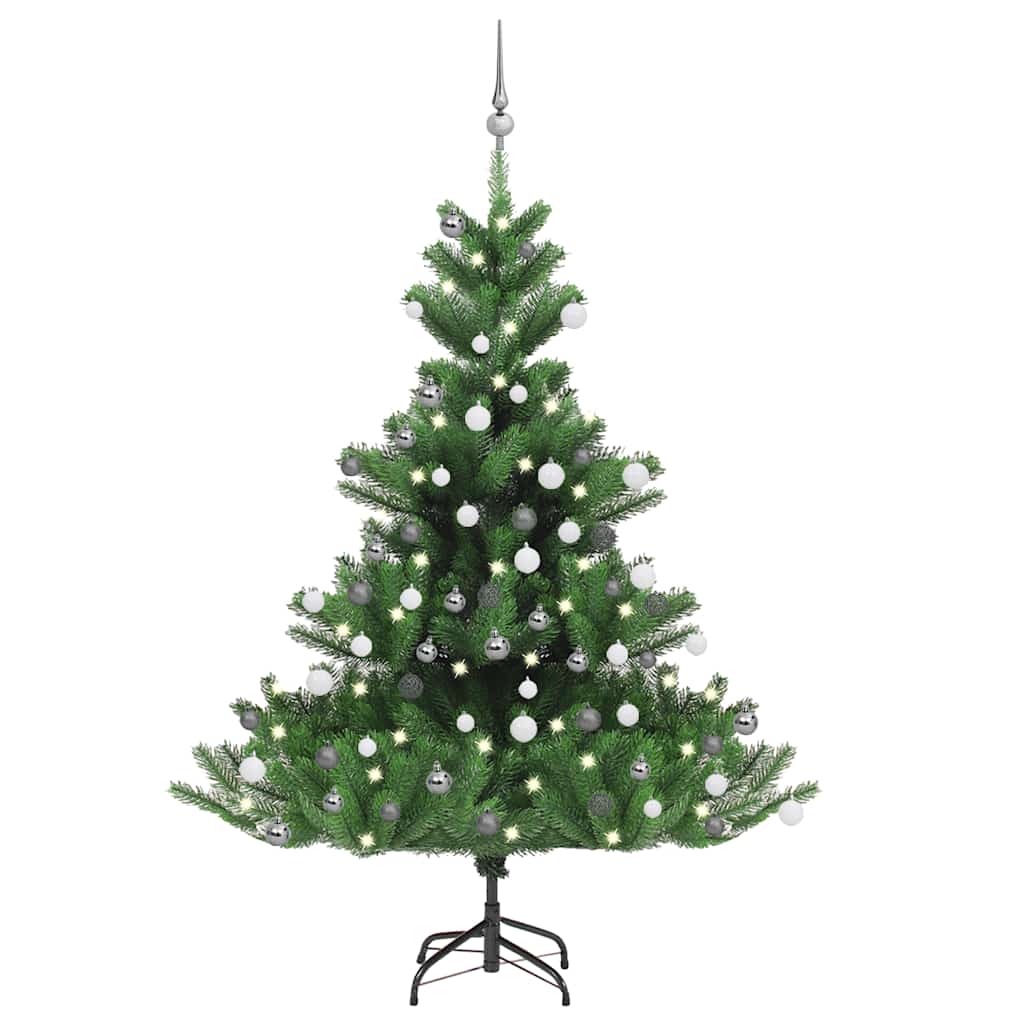 vidaXL Árvore Natal artificial LEDs/bolas 150cm abeto caucasiano verde