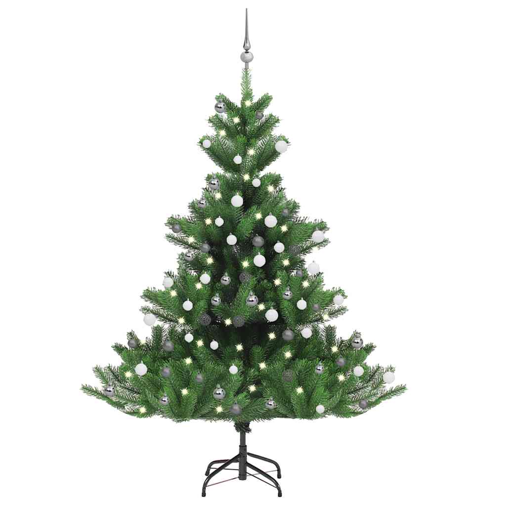 vidaXL Árvore Natal artificial LEDs/bolas 150cm abeto caucasiano verde