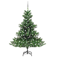 vidaXL Árvore Natal artificial LEDs/bolas 150cm abeto caucasiano verde