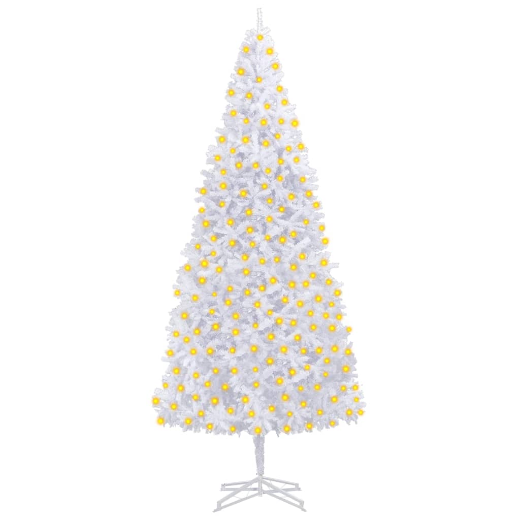 vidaXL Árvore de Natal artificial pré-iluminada 400 cm branco