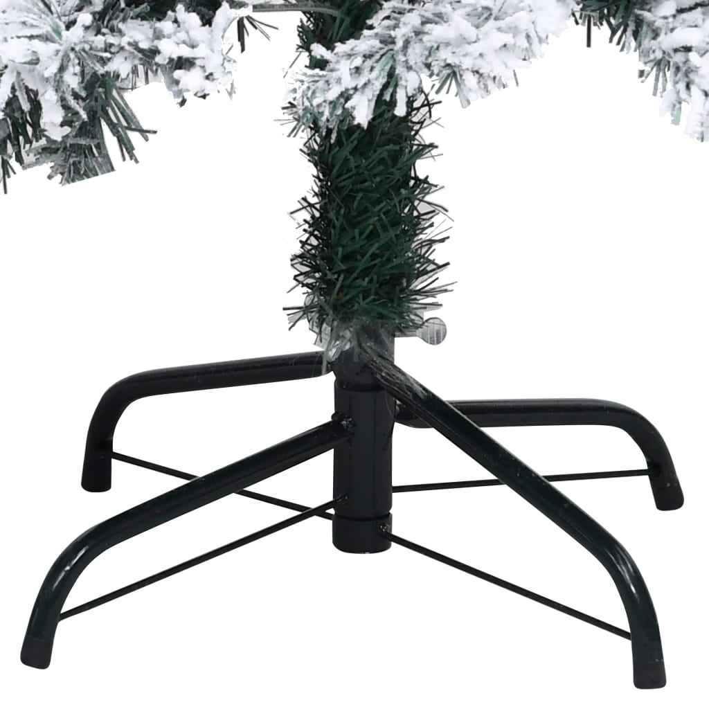 vidaXL Árvore Natal artificial pré-iluminada c/flocos neve 210cm verde