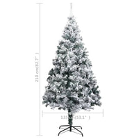 vidaXL Árvore Natal artificial pré-iluminada c/flocos neve 210cm verde