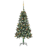 vidaXL Árvore Natal artificial pré-iluminada c/ bolas 180 cm verde