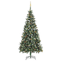vidaXL Árvore Natal artificial pré-iluminada c/ bolas 180 cm verde