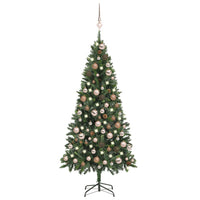 vidaXL Árvore Natal artificial pré-iluminada c/ bolas 180 cm verde