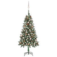 vidaXL Árvore Natal artificial pré-iluminada c/ bolas 180 cm verde