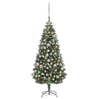 vidaXL Árvore Natal artificial pré-iluminada c/ bolas 180 cm verde