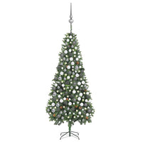 vidaXL Árvore Natal artificial pré-iluminada c/ bolas 180 cm verde