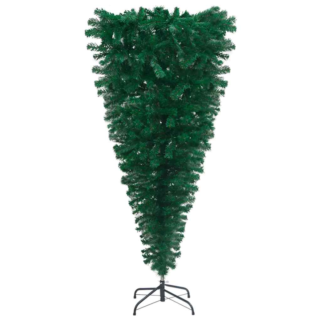 vidaXL Árvore de Natal artificial invertida com luzes LED/bolas 180 cm