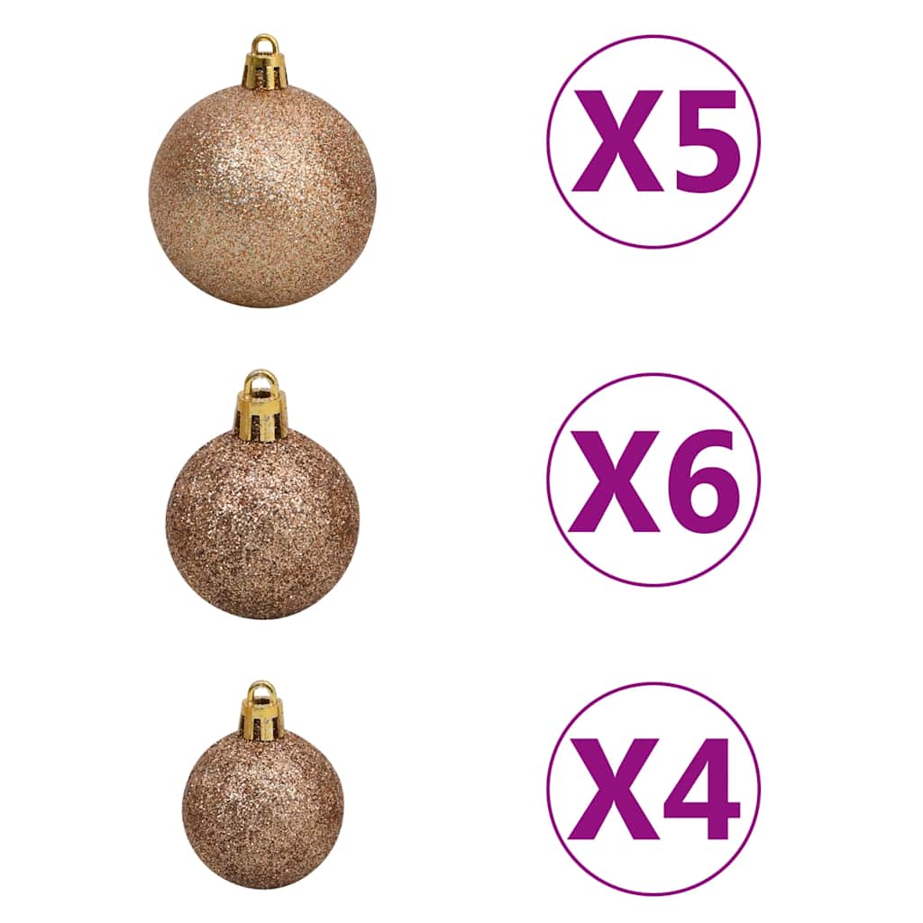 vidaXL Árvore de Natal artificial invertida com luzes LED/bolas 180 cm